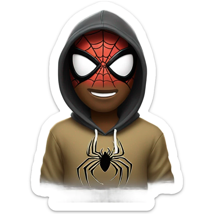 Spider-Man wearing a university Of Colorado football hoodie sticker