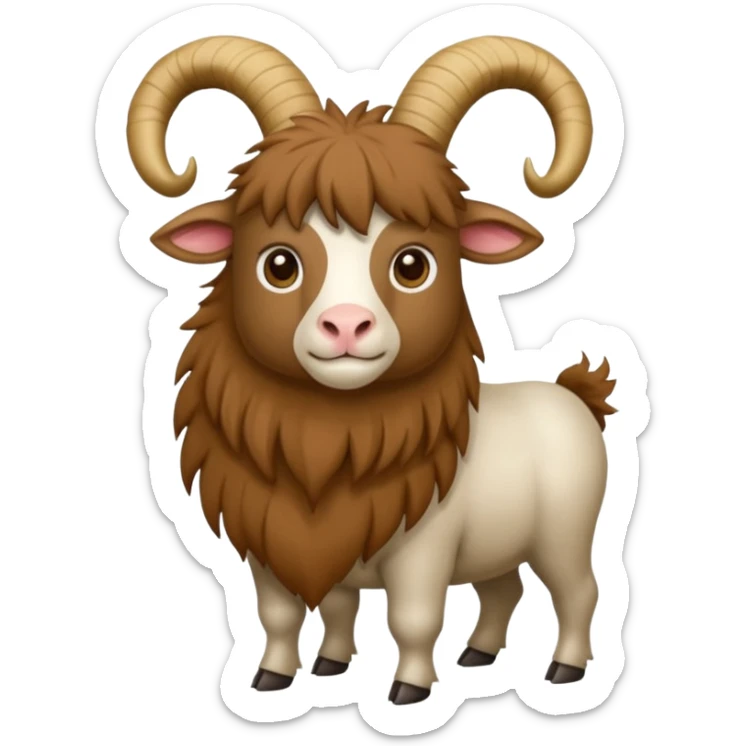 capra a 4 zampe in piedi ornata e vestita con oggetti sfarzosi sticker