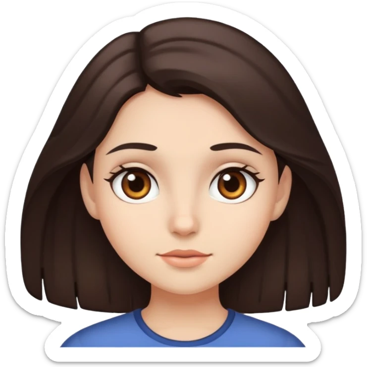 a girl with dark brown hair and brown eyes  sticker