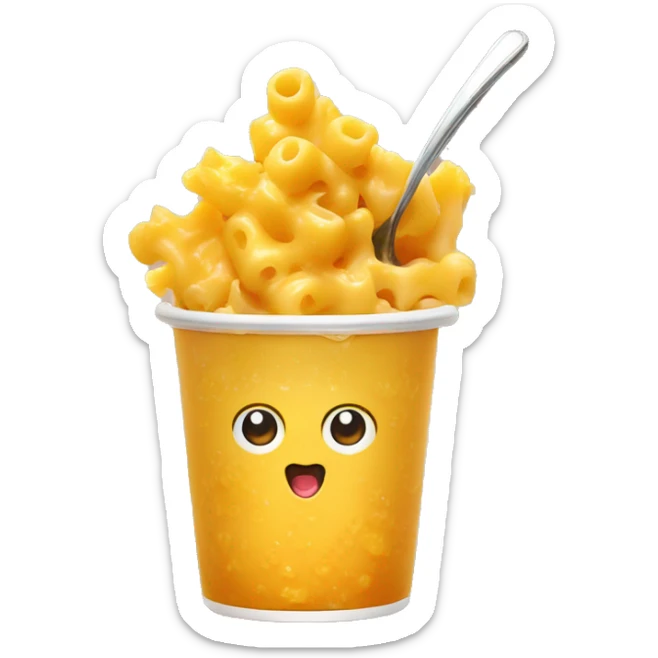 shock emoji with mac n cheese bites, tanghulu and honey calamnsi juice sticker
