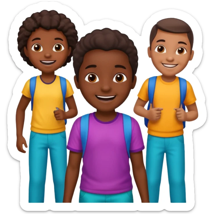 African American urban in the hoodkids playing on school playground sticker