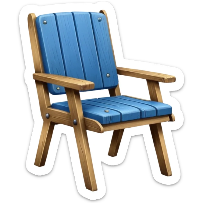 Blue chair sticker
