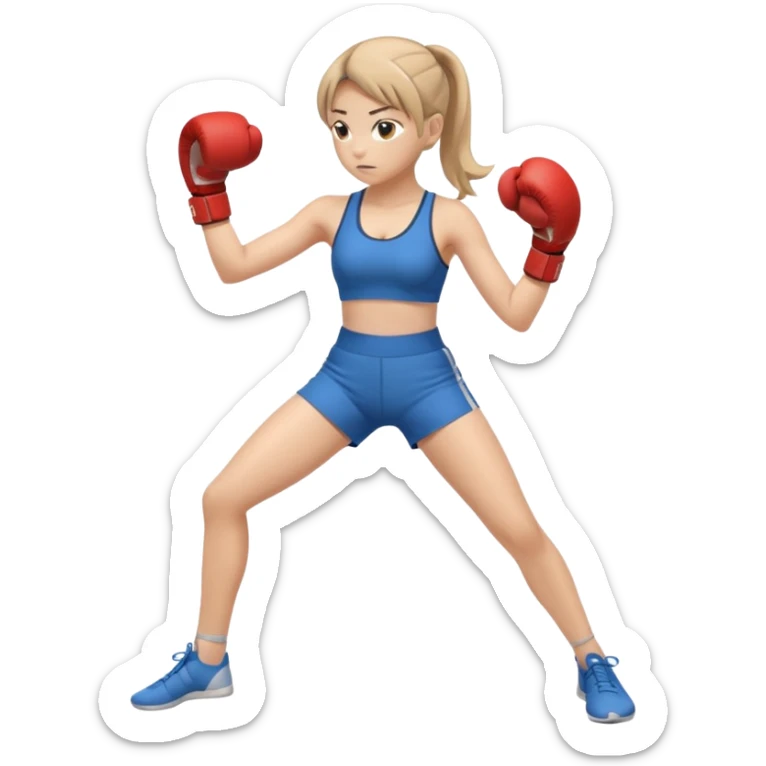 girl boxing with shirt on full body yoga outfit sticker