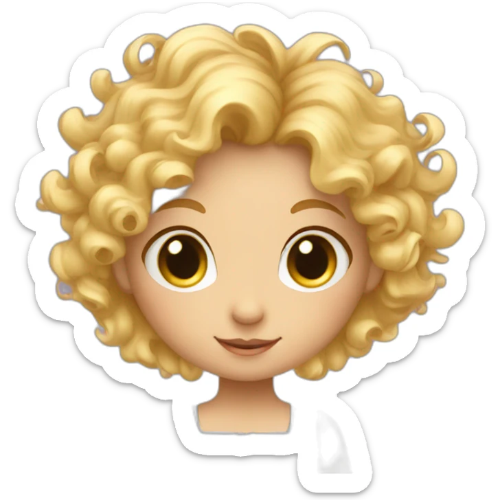 cute Angel fairy with wings and curly blond hair sticker