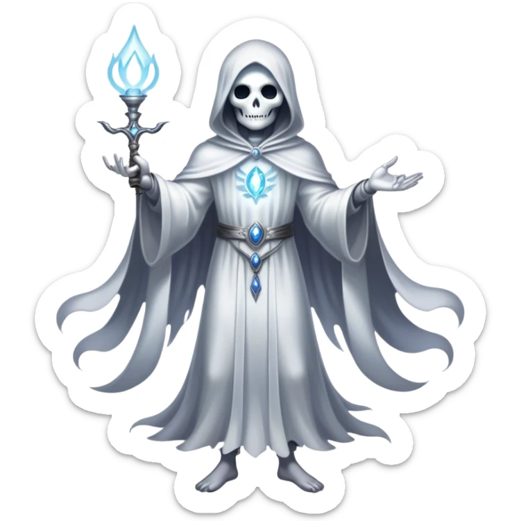 Full body, Cinematic and Ultra realistic 32k HD hauntingly beautiful specter with Balanced features, highly detailed, glowing with silver light, high shine, remembrance, a painting of white silver, fanciful, enchanting. The image is so lifelike it could leap off the canvas at any moment sticker