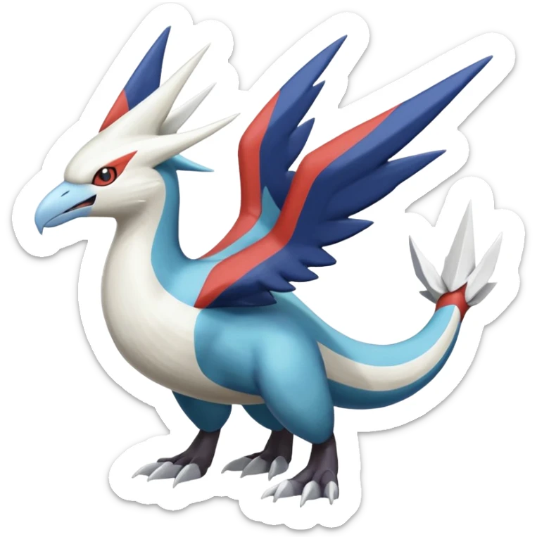 Silvally-Latios-Dialga-Latias-Lugia-Nargacuga-Noivern-fusion-Fakémon-Pokémon-creature (full body) sticker