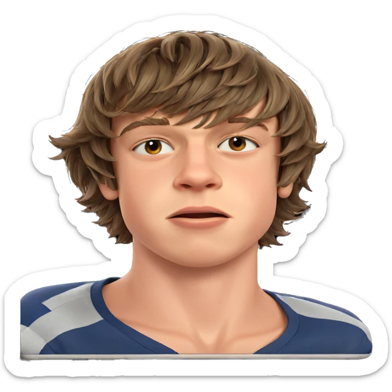 boy with brown hair portrait sticker