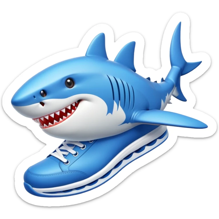 Shark with shoes  sticker