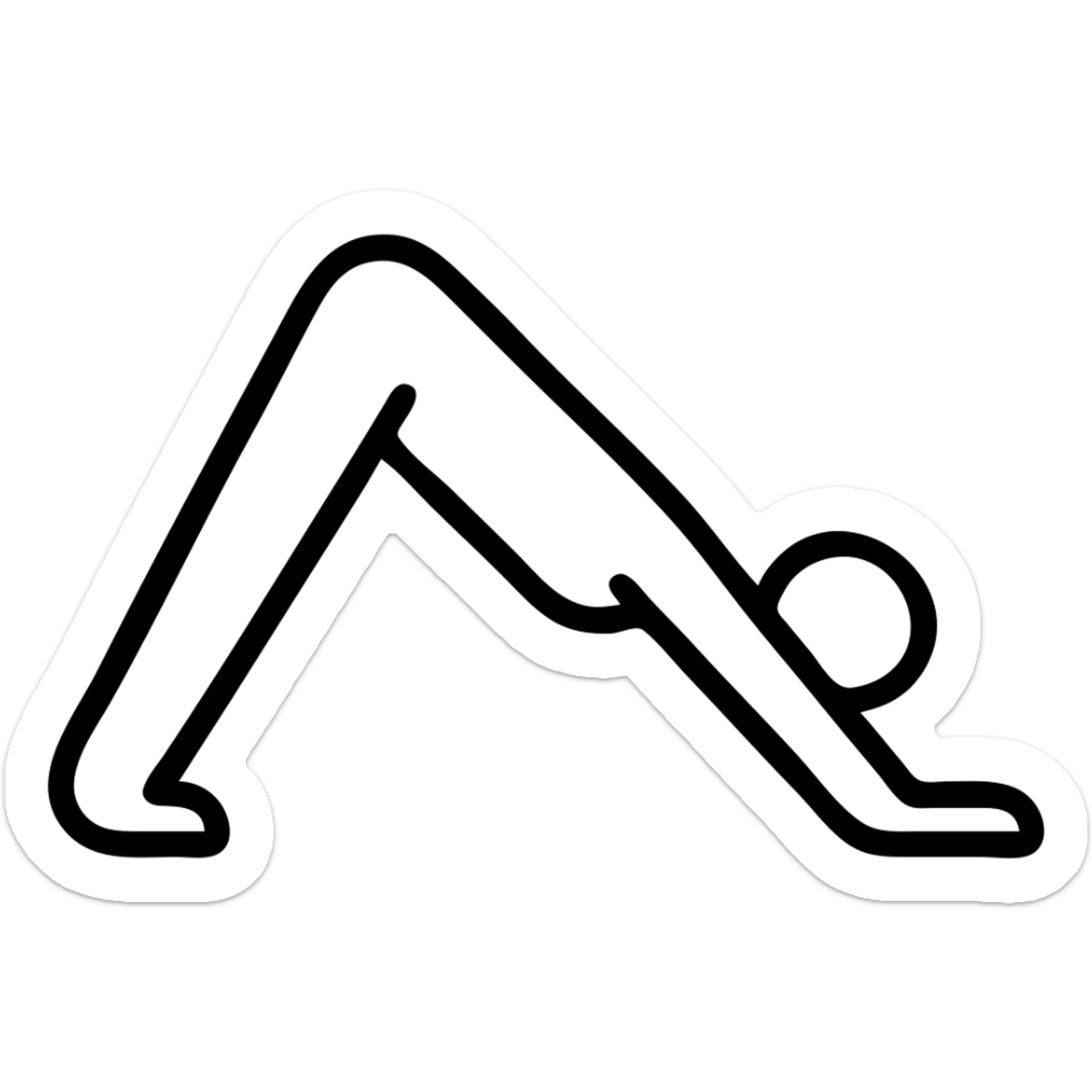 icon on the theme of yoga classes. image of a person in dog asana pose sticker
