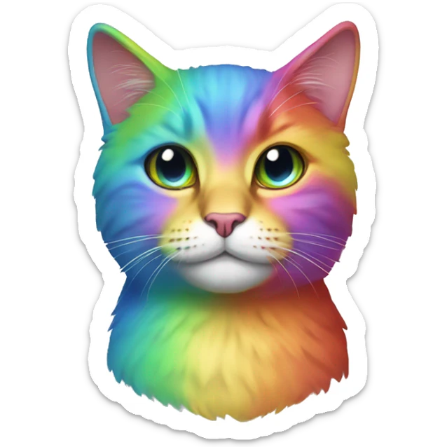 Rainbow cat sticker