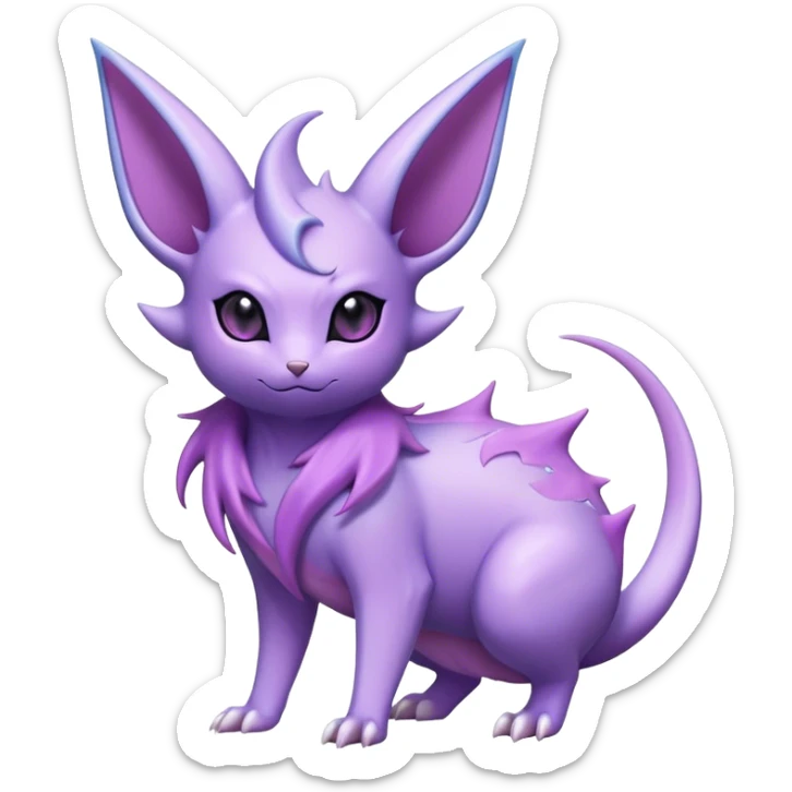 Cool Edgy Cute Shiny Ethereal Noibat-Espeon-Nidorino-hybrid  full body sticker