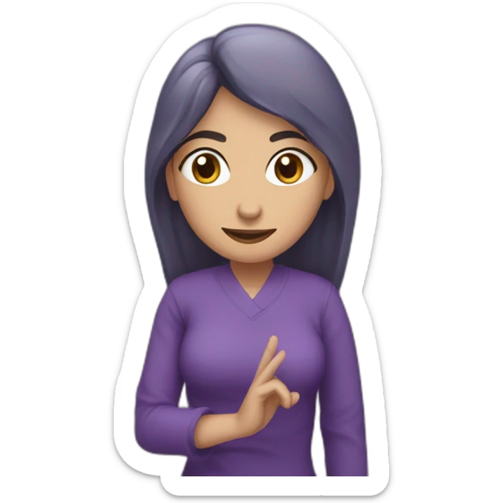 Armenian woman saying hi in purple clouths  sticker