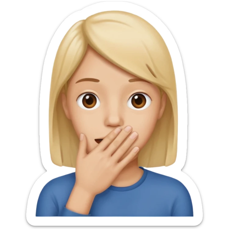 😶✊ the mouth is cover of a hand but pls flip the hand sticker