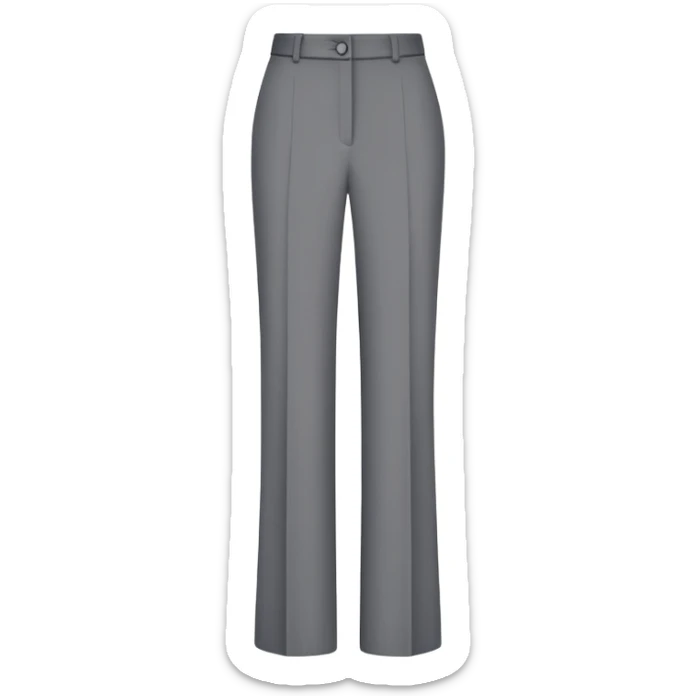 gray wide leg tailored women's dress pants, high waisted, formal trousers, only the garment, no model, flat lay on white background sticker