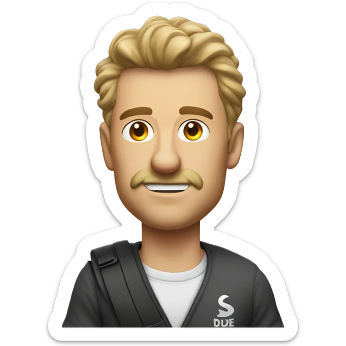 man wearing skibidi toilet rizz fanum tax tshirt sigma alpha dude on the side  sticker