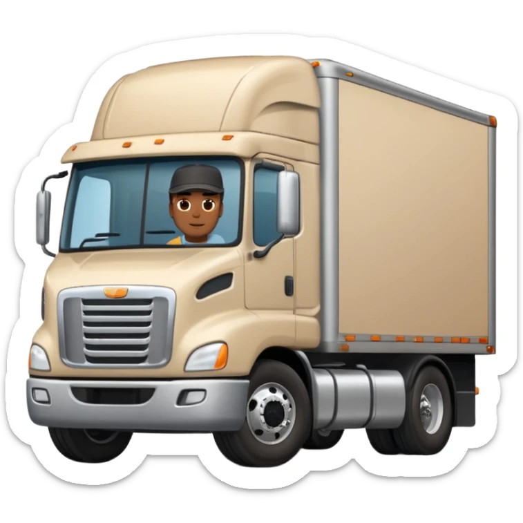 Kamyon şoförü Yarı Kamyonun Karikatür çizimi kamyon yan duracak soför yanında olacak sticker