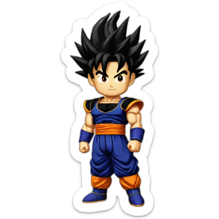 A Male Saiyan With Black Battle Armor And Hair Like Trunks Super Saiyan Grade 2 But Black Dragon Ball sticker