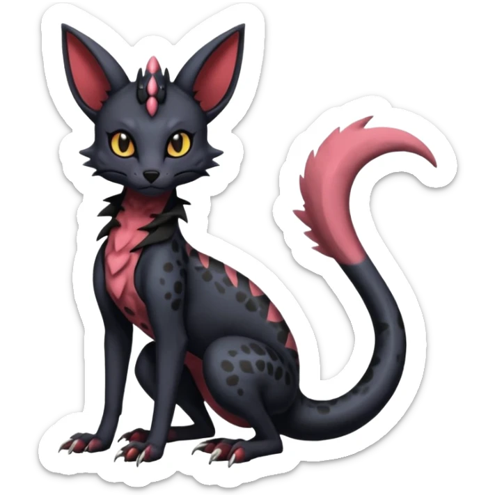 Gothic edgy dark Salandit-Umbreon-Genet-Noivern-Noibat-Serval-Hybrid (Full body) sticker