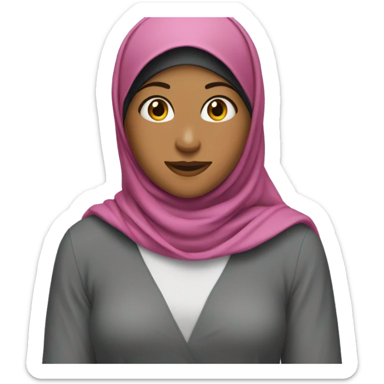 girl taking hijabi headwear off after filming a movie sticker