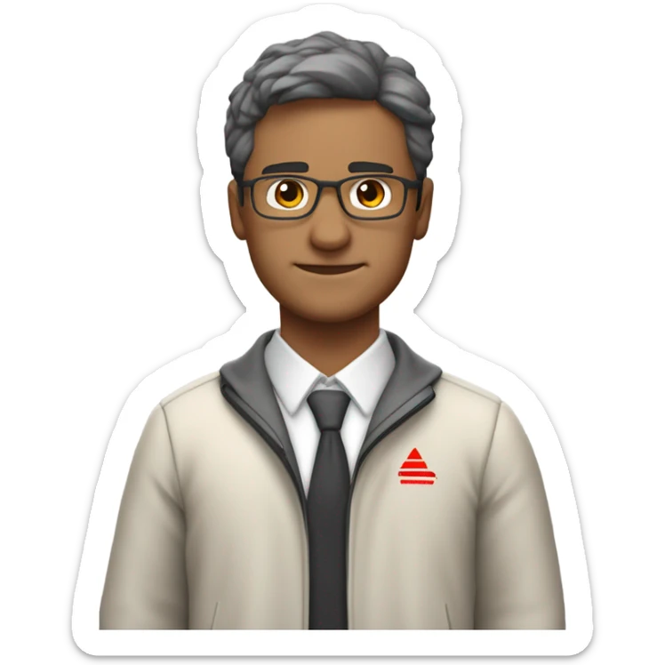 profesor de educacion fisica, chandal rojo de adidas, medio cuerpo, pelo castaño, y joven,y guapo sticker