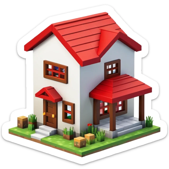 Minecraft house sticker