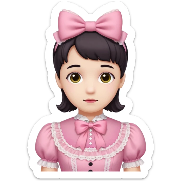 Fiyonklu ve pembe lolita giyen erkek çiz sticker