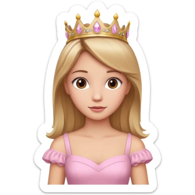 A beautiful princess with brown blonde hair wearing a light pink dress  sticker