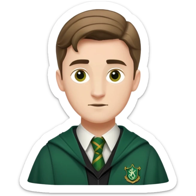 Matt Thorpe is Graham Montague  in harry potter, wear hogwarts slytherin uniform sticker
