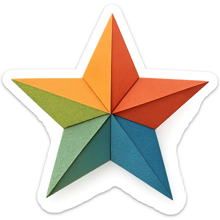 origami paper stars, close-up, detailed folds, soft lighting, no background sticker