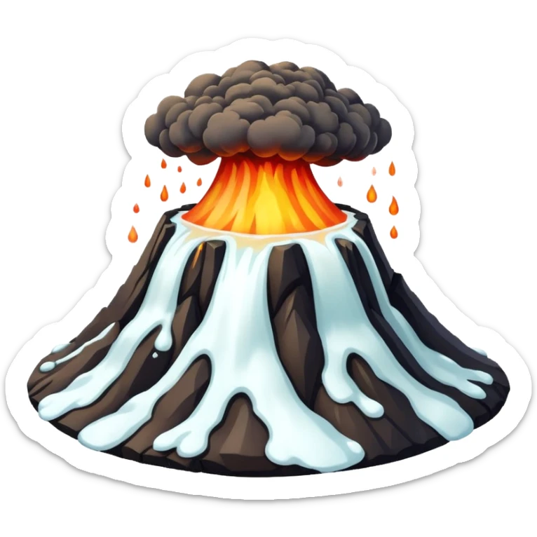 Volcano but with only white liquid erupting and no lava and no water vapour sticker