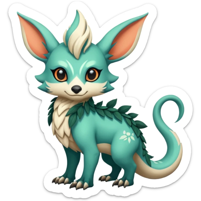 Cool cute fantasy Fionbri-Vernid-creature by griffsnuff & LiLaiRa & Falvie full body sticker