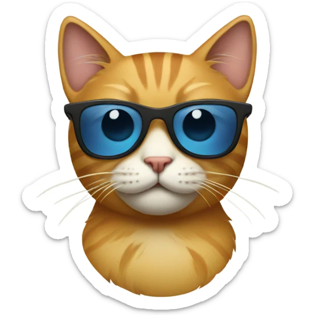 Cat with sunglasses sticker