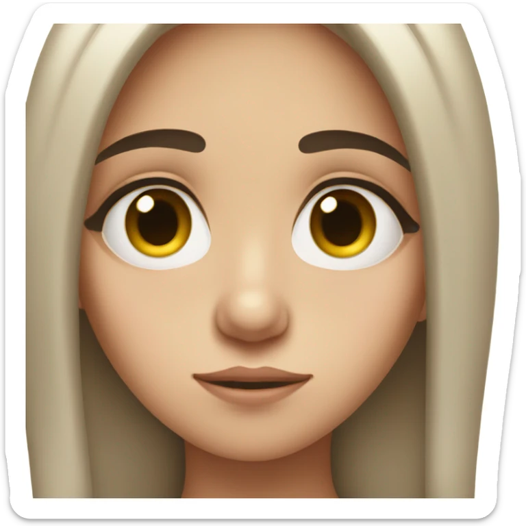 Sad brunette girl with tears in her eyes puppy eyes sticker