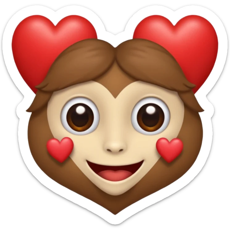 Perezoso con corazones en la cara y los ojos serrados sonriendo como enamorado sticker