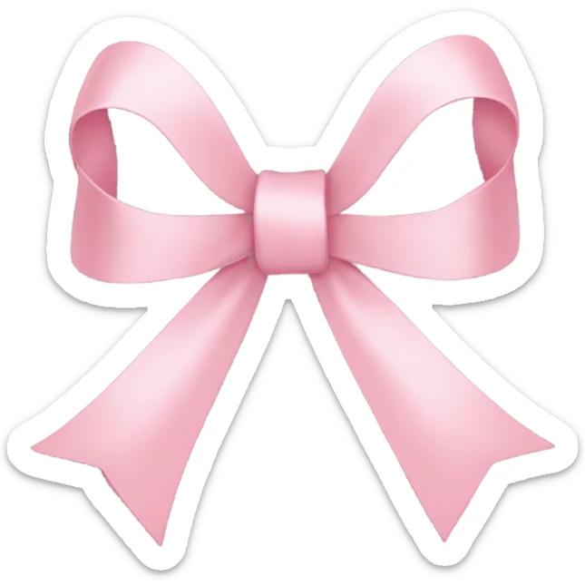 light pink ribbon bow sticker