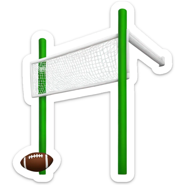 American Football goalposts with american football going through them sticker