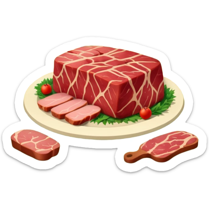 surrealist spam art meat french countryside landscape  sticker