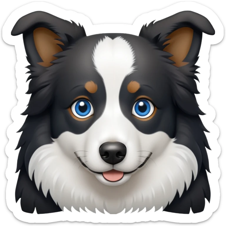 border collie pelaje gris negro y blanco y un ojo azul y el otro marron sticker