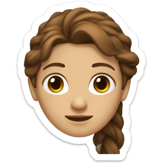 female character with brown ponytail hair in Lord of the rings style sticker