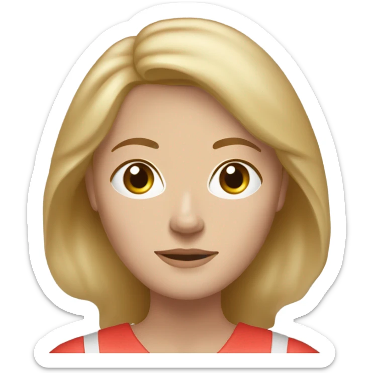 strawberry golden brown blonde haired youthful mid sized middle aged peaceful woman meditating, pale tan freckles sticker