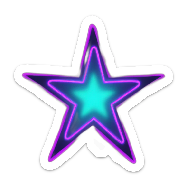 neon star sticker