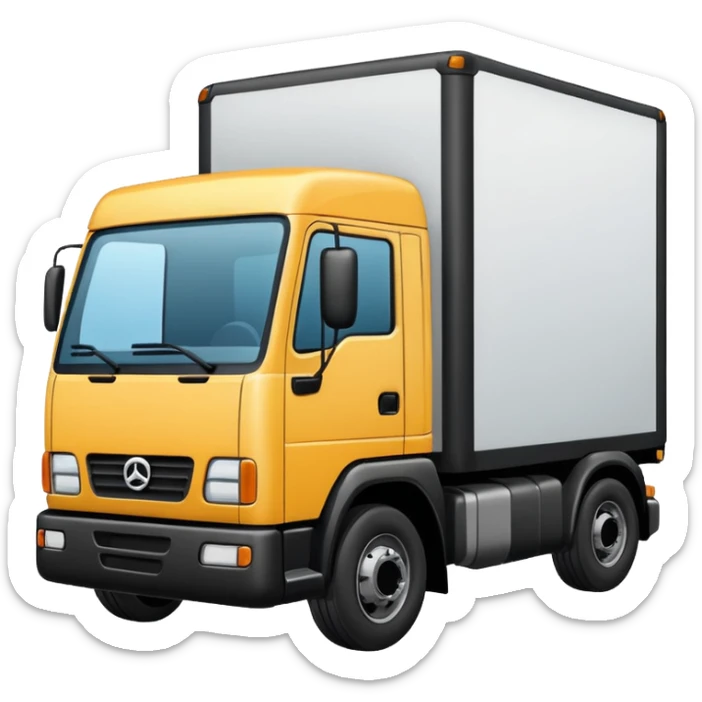 make a shipping truck emoji no colors just black outline of it and white background sticker