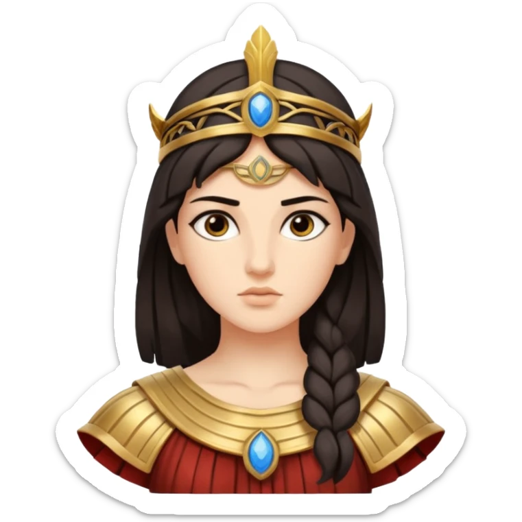 Athena the Greek goddess, dark haired, most important deities in Greek mythology, the daughter of Zeus, associated with: Strategic warfare Wisdom and intellect Craft, engineering, building, navigation Justice and good governance Protection of cities embodys rational, disciplined intelligence sticker