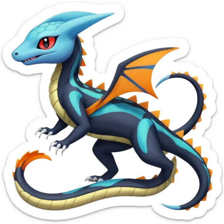 Meloetta-Dewott-Salandit-Nargacuga-Pokémon-Fakémon-fusion-hybrid-creature sticker