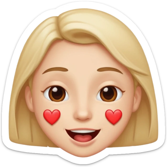 someone who is very happy with heart eyes and saliva drooling from his mouth sticker