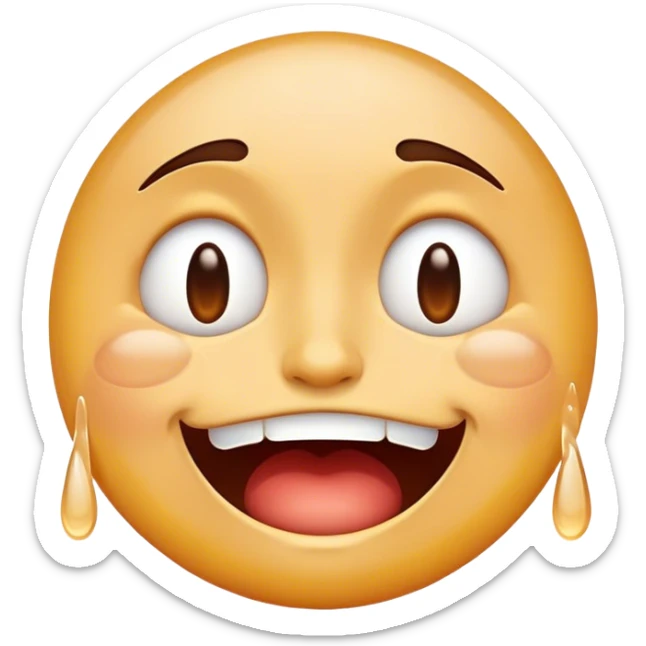 An emoji that cries but laughs maniacally an you don't know if it's happy, sad or crazy sticker