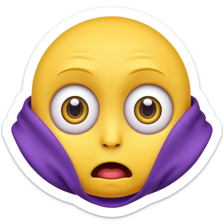 Wide eyes / Shadow to represent fear. make it a yellow emoji with purple sweat coming down the head sticker