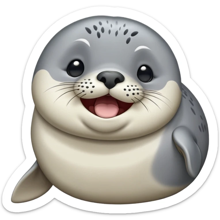 cinematic-cute-yawning-harbour-seal-portrait-emoji,-head-tilted-slightly-with-a-dramatic,-wide-open-yawn,-showcasing-a-smooth,-rounded-body-with-gently-drooping-features-and-sleepy,-half-closed-eyes,-simplified-yet-irresistibly-adorable sticker