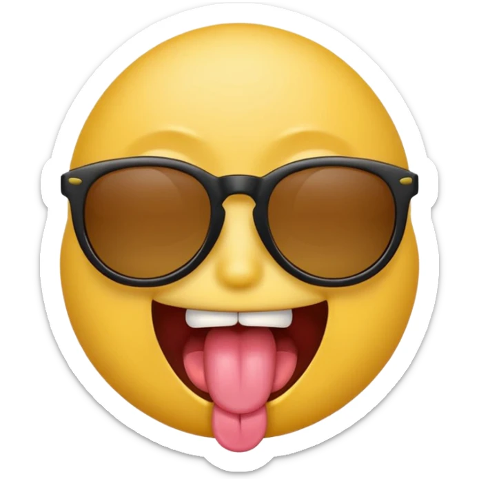 Fassa um emoji simples aquele da carinha amarelo de óculos escuro dando uma língua bem ofensiva e mostrando o dedo do meio da mesma forma sticker