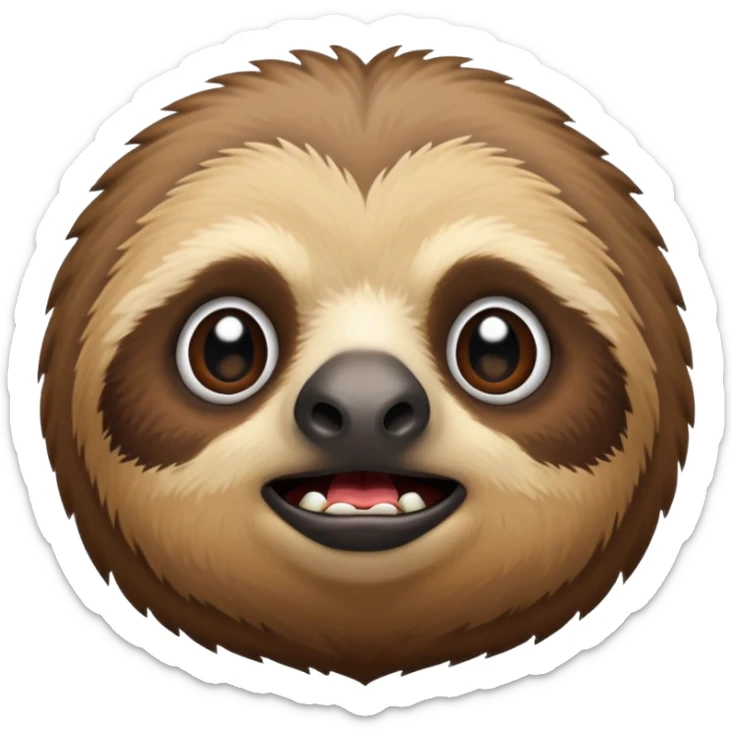 Perezoso con cara de enojado hazle como una x en el lado izquierdo de la cara  sticker